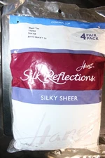 Hanes Silk Reflections Silky Sheer Control Top RT 4 PACK BARELY BLACK  115782 AB
