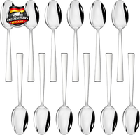Homikit EsslöFfel 12 StüCk, 19,4Cm Edelstahl SuppenlöFfel MüSlilöFfel, GroßE LöF
