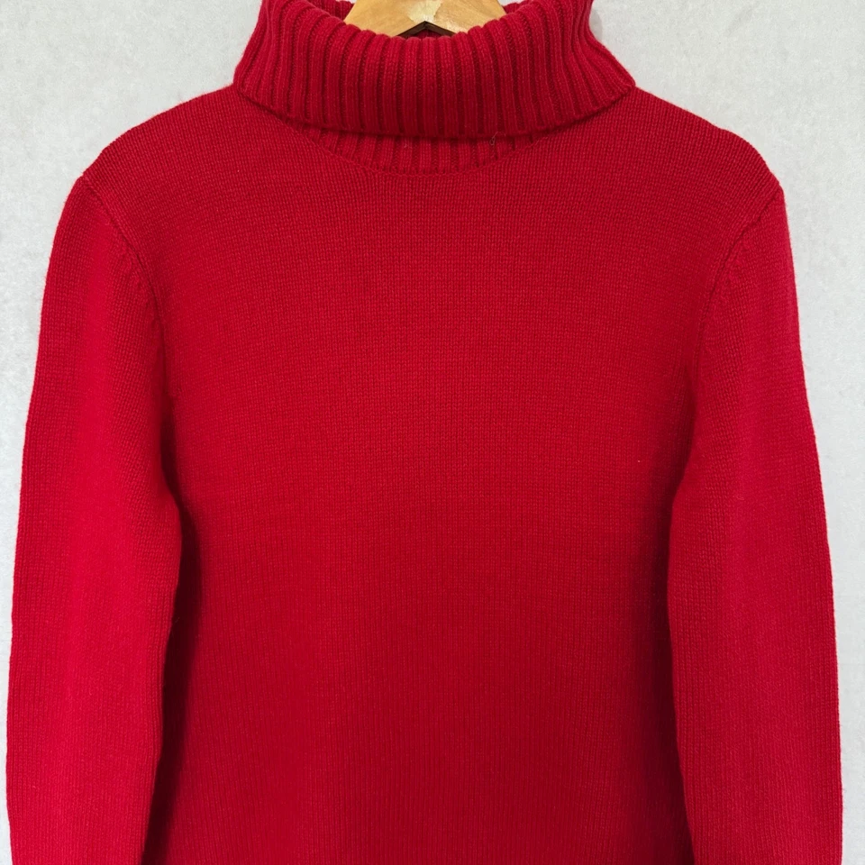 Seasalt Cornwall Red Braque Lambswool Roll Neck Jumper Size 14 - Image 2 of 4