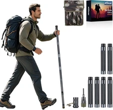 aiGear Survive Walking Hiking Stick - Outdoor Survival Hiking Staff Multitool Ge