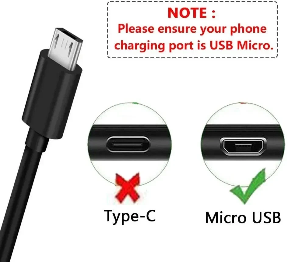 Fast Charging & Sync Micro USB Cable 1m  White or Black For Android Galaxy Tab - Image 4 of 4