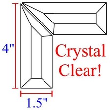 1.5x4 Stained Glass Corner Bevels - Left  Right - 4 