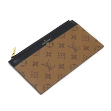 Louis Vuitton Slim Purse Monogram Reverse Leather Pouch Zipper Card Case M80390 