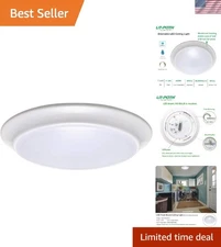Stylish 7-Inch Round LED Flush Mount Fixture - 4000K Bright White Lighting