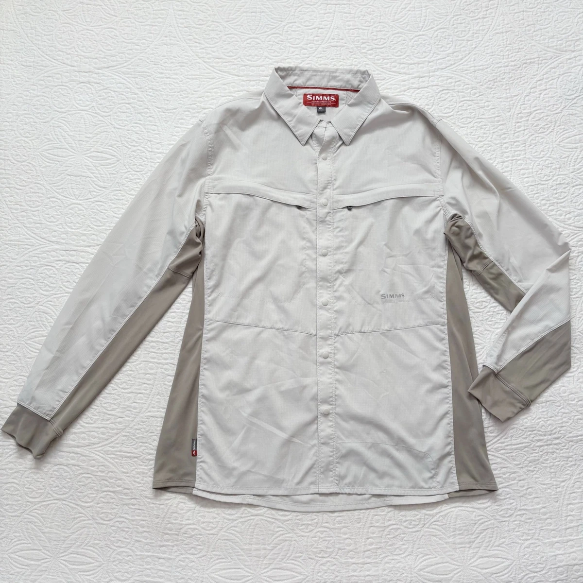 Camisa de pesca Simms Bugstopper Intruder Bicomp para hombre, hueso XL