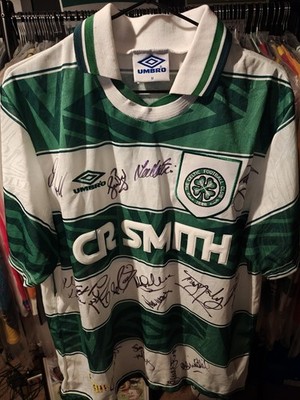 Celtic Umbro 1993/95 Heimtrikot Größe M signiert Top Zustand selten