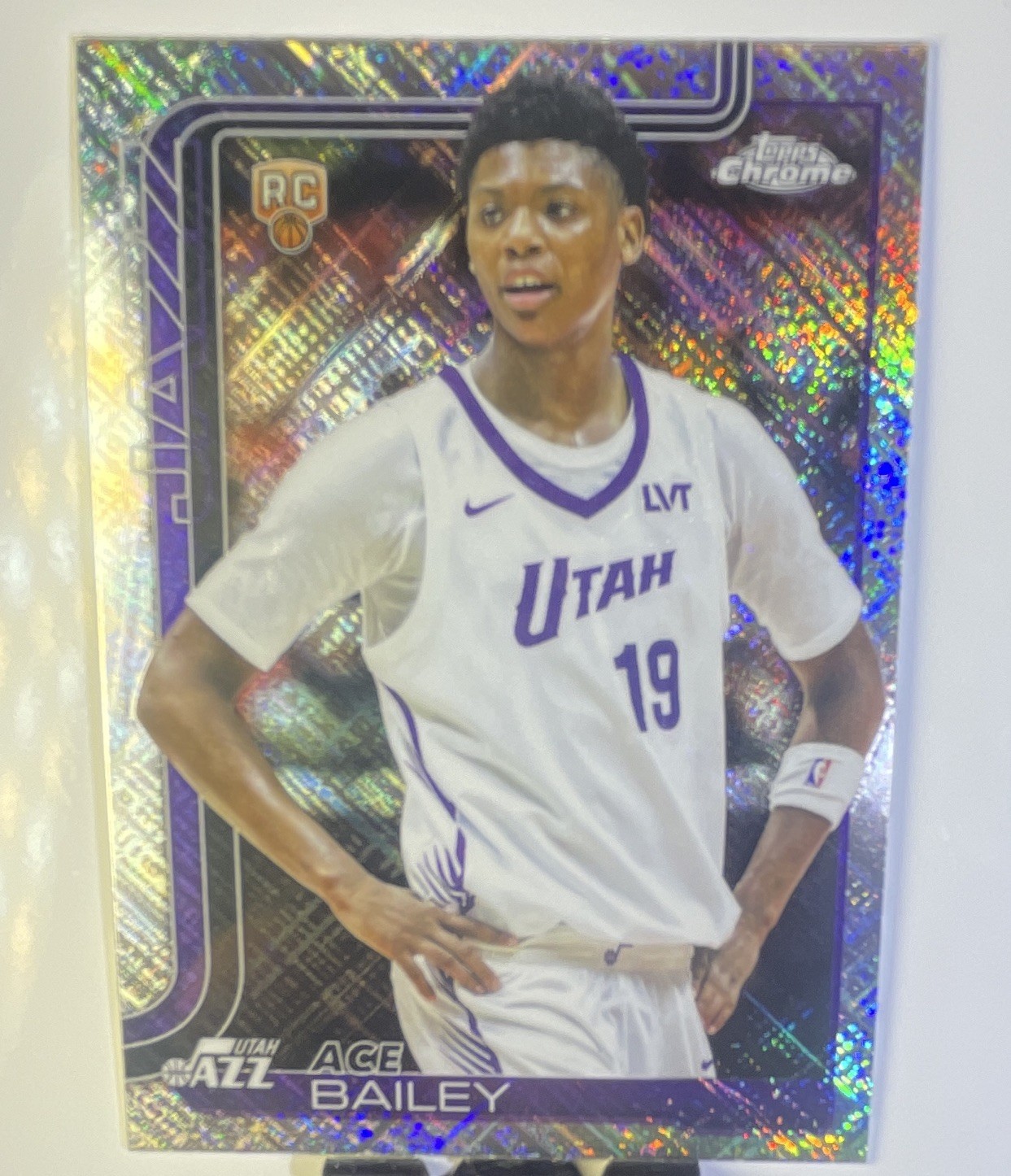 25-26 Topps Chrome Ace Bailey Utah Jazz #255 Skylight Refractor RC Rookie