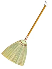 Asian Broom 46 inch - Straw Soft Sweep - Long Handle for Cleaning, Decoration...