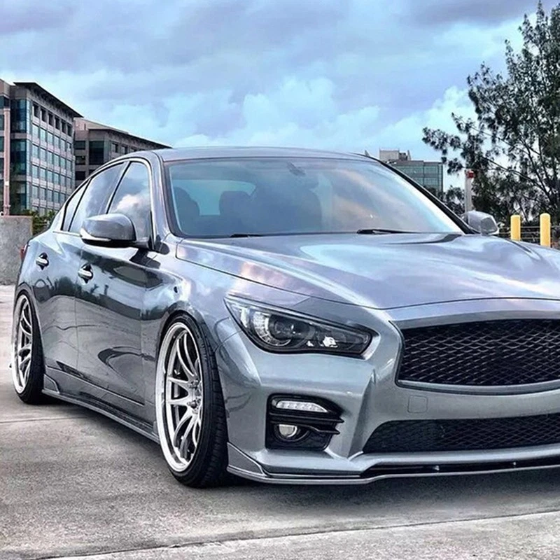 For Infiniti Q50/Q60/Q70 G25 G37 Glossy Black 86.6" Side Skirt Lip Rocker Panel Foto 3 de 4