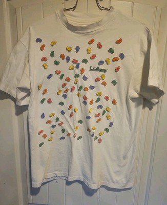 Vintage 90 s LL Bean 'LLBeans' Jelly Beans T-shirt White Multicolor Size M READ