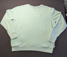FILA Women's Light Blue Cotton Crew Neck Sweatshirt Pullover L with Pockets