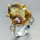 Gemstone 22 ct Natural Lemon Quartz Ring 925 Sterling Silver Size 7.5 /R449039