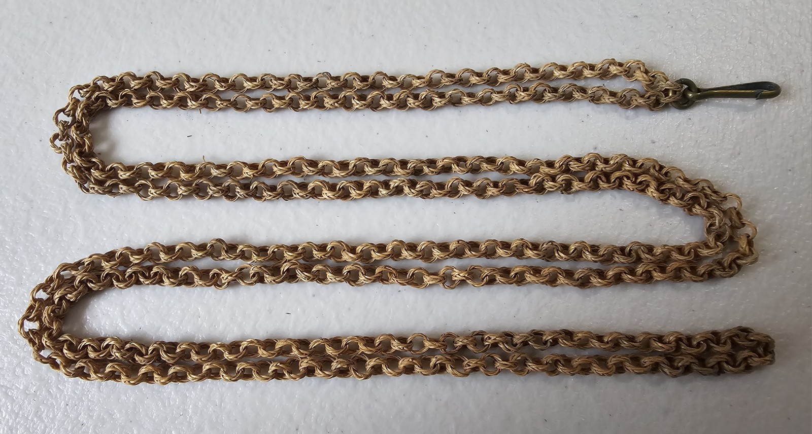 Rare Antique Victorian  Wicker Belcher Chain Necklace 52