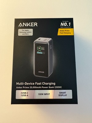 Anker Prime 20000mAh 200W USB-C Portable Power Bank - Black 
