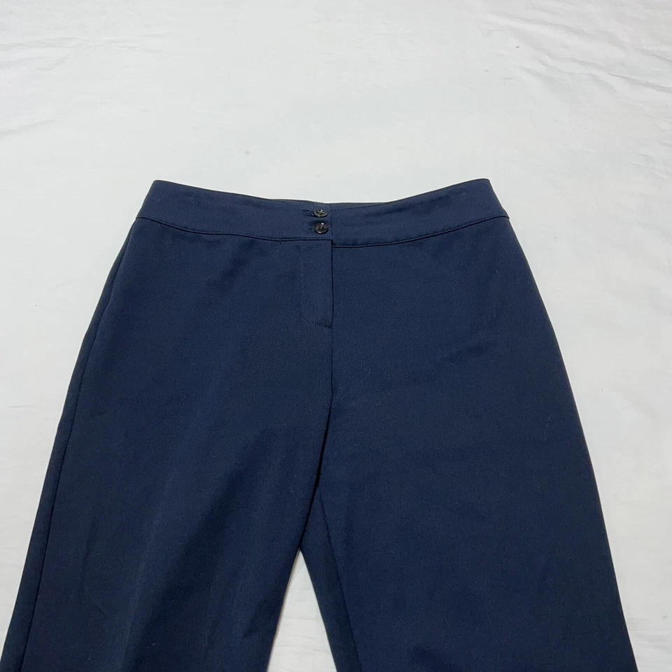 Pantalones de vestir St. John Collection by Marie gris para mujer azul marino pierna ancha 8 ¡USADOS EN EXCELENTE ESTADO! Foto 4 de 4