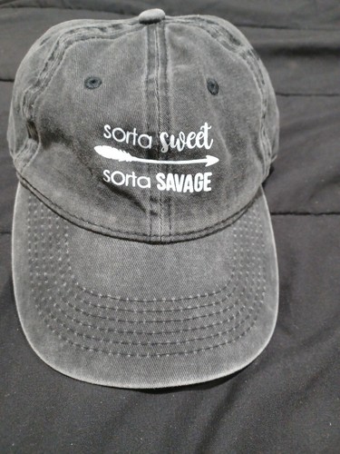 Sorta Sweet Sorta Savage Baseball Hat Black