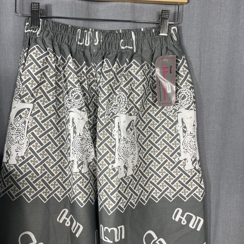 NWT 2 Pc Indonesia Batik Top Capri Pants Boho Hippie Set Cotton S/M NEW GrayWht - Picture 2 of 14