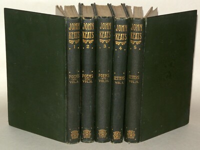 The Complete Works Of John Keats, 5 Volume Set, 1900-1901 Gowans and Gray, HB