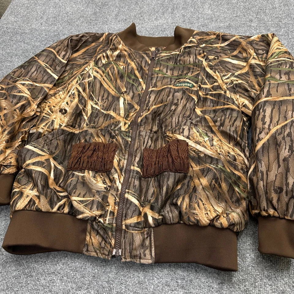 Hodgman Mossy Oak Shadow Grass Camo Jacket Bomber Mens Medium Hunt Full Zip - Image 3 of 4