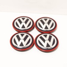 VW Golf Mk7 GTI Wheel Hub Caps Chrome Red 4 PCS 5G0601171BLYC NEW GENUINE