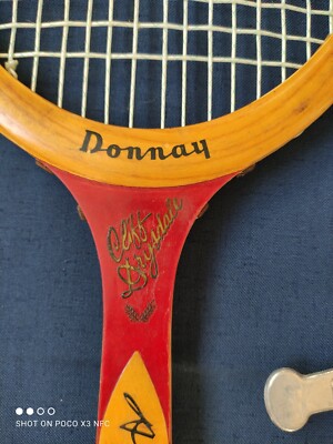 Raquette De Tennis Bois Donnay - Cliff Drysdale Autograph - Vintage