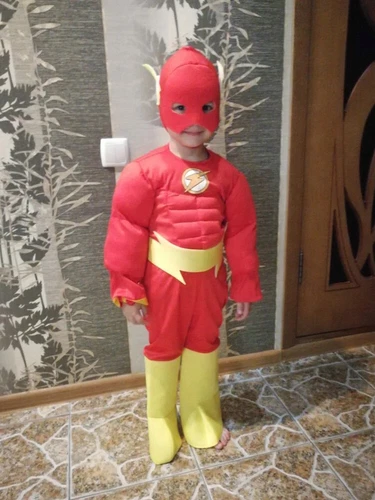 Kids The Flash Costume Muscle Chest Justice League Superhero Cosplay Christmas - Imagen 7 de 14