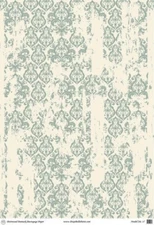 Distressed Damask Decoupage Rice Paper - FREE SHIPPING