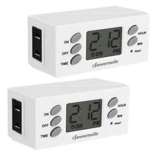 DEWENWILS 2 Pack Light Timer, Digital Programmable Plug-in Lamp Timer Switch
