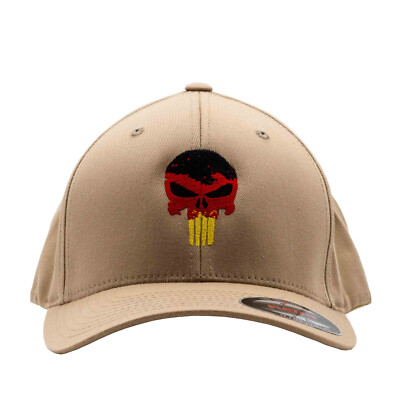 Café Viereck   Unisex Cap bestickt mit buntem Punisher versch. Größen +Farben