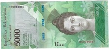 Banknote Venezuela P97c 5000 Bolivares 2017, crisp