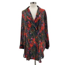 Vintage Victoria's Secret Medium Gold Label Floral Multicolor Button Sleep Shirt