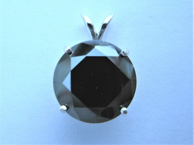 4.36ct 100% REAL BLACK DIAMOND NECKLACE/PENDANT,FREE DIAMOND TESTER,CERTIFICATE