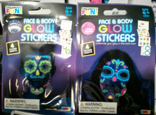 2 NEW packs neon Glow in the dark face  body stickers halloween