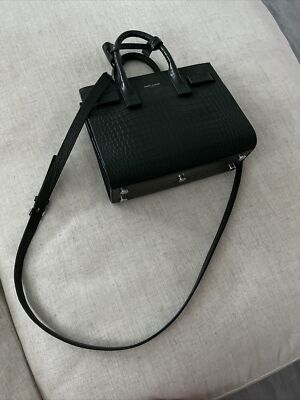 SAINT LAURENT YSL SAC DE JOUR NANO Calfskin Crocodile Embossed