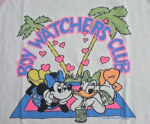 Vintage 80s Walt Disney Minnie Mouse Daisy Duck Raglan T-Shirt Size 7-8 USA - Picture 2 of 9