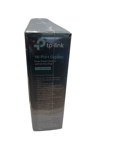 TP-Link 16-Port Gigabit (8 PoE+) Power Over Ethernet Smart Switch - TL-SG1016PE - Picture 5 of 5