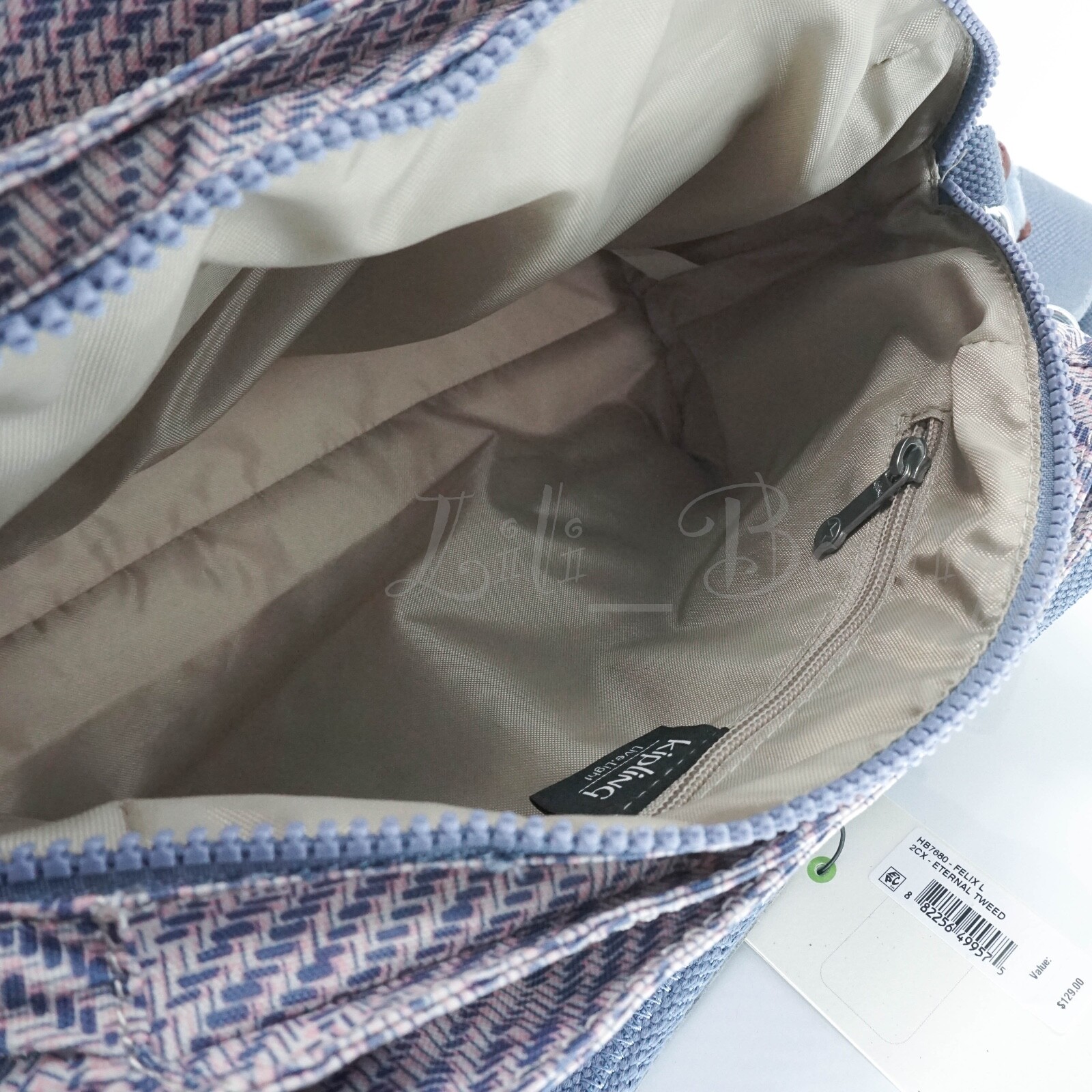 NWT Kipling HB7680 Felix L Large Handbag Crossbody Polyester Eternal Tweed Multi image 6