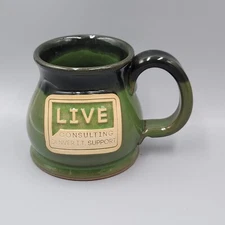 Sunset Hill Stoneware Coffee Mug Green LIVE Consulting Denver IT Support