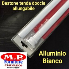 BASTONE DOCCIA ESTENSIBILE ALLUNGABILE BIANCO REGGITENDA REGGI TENDA UNIVERSALE 