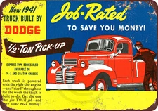 1941 Dodge 1/2 ton pickup truck AD Vintage Reproduction METAL SIGN 8 x 12