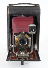 -KODAK NO.4 FOLDING POCKET CAMERA MODEL A RED LEATHER 1907-1915 /AS-IS/READ-1A