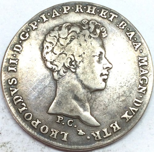 1/2 Francescone 1829 Italy Toscana Leopold II (1824-1859) RARE