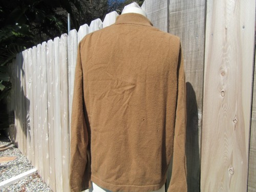 Vintage Allen Solly Brown 1/4 Zip Cashmere Sweater Men's Size Large **READ** - Picture 3 of 8