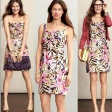 Banana Republic Silk Floral Knotted Strapless Convertible Sheath Dress