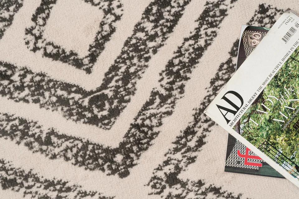 Geometric Diamond Runner - 2'x8' Peach, Moroccan Transitional Area Rug - 516 - Image 4 of 4