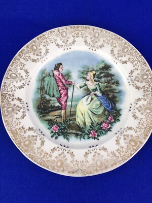 Royal Tudor Ware hübscher Wandteller Fragonard Motiv 23cm 