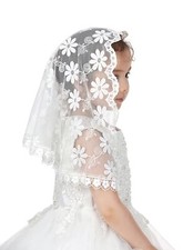 First Communion Veils for Girls Lace Chapel Veil Mantilla Veils Latin Lass Ch...