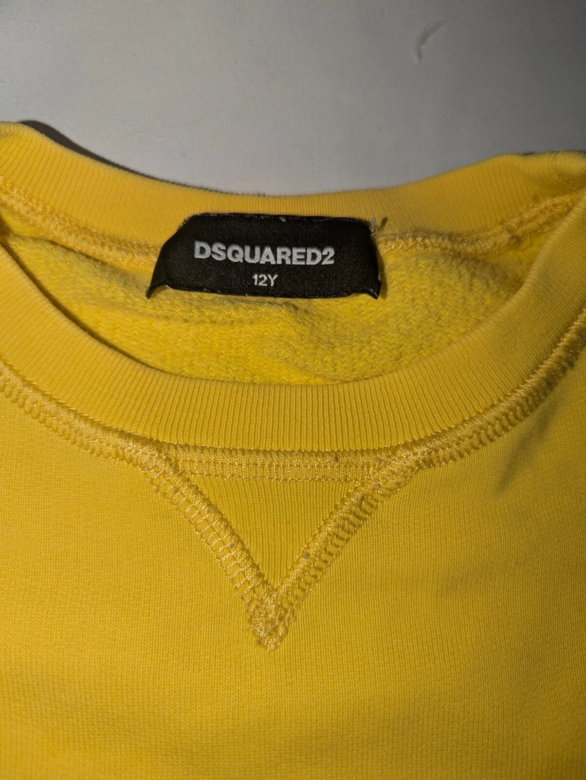 Felpa DSQUARED2 bambino 12 anni blocco giallo *Leggi