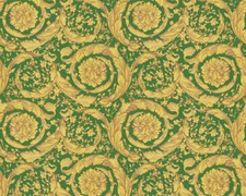 366926 - Versace 4 Ornamental Green Gold AS Creation Wallpaper