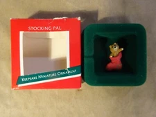 Vintage Hallmark Stocking Pal Miniature Mini Ornament With Original Box